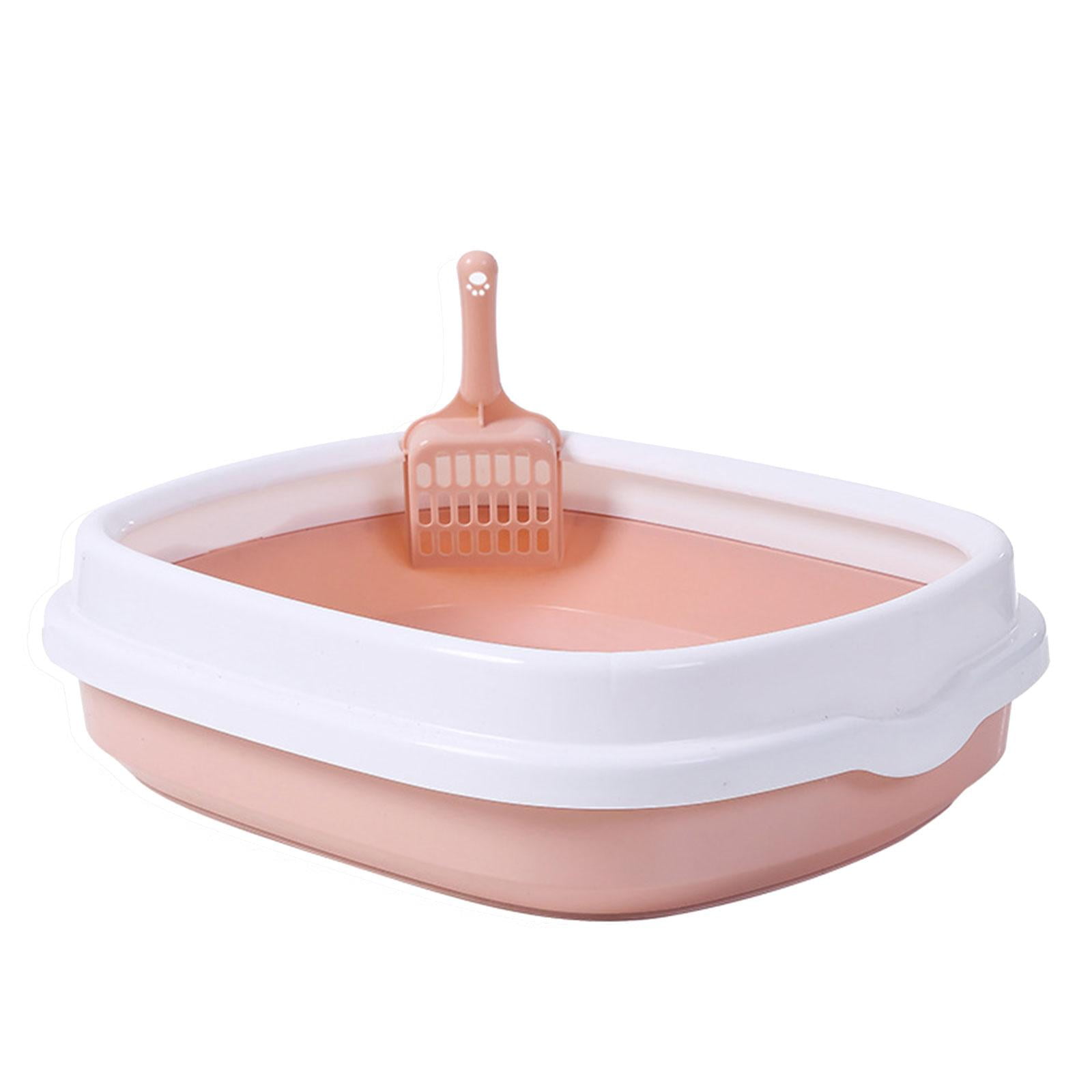Bvdfgk Semi Enclosed Cat Litter Box Pet Bedpan Easy Cleaning Heighten Dog Tray Durable Yellow