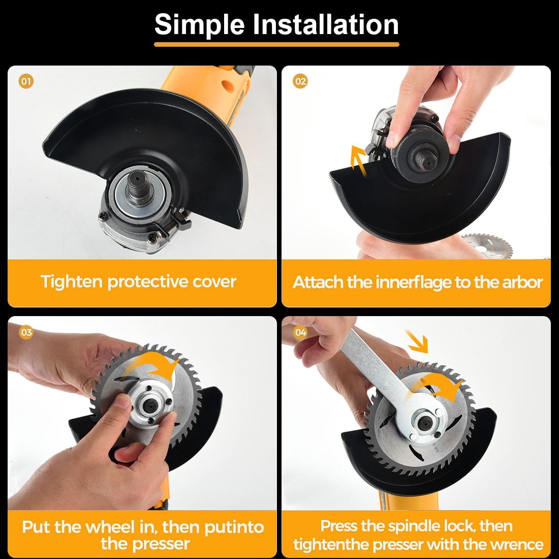 20V Brushless Cordless Angle Grinder, 4-1/2" Grinder Fit for Dewalt 20V MAX Battery (Battery Not Included), with 4 Variable Speeds for Cutting, Grinding, Polishing