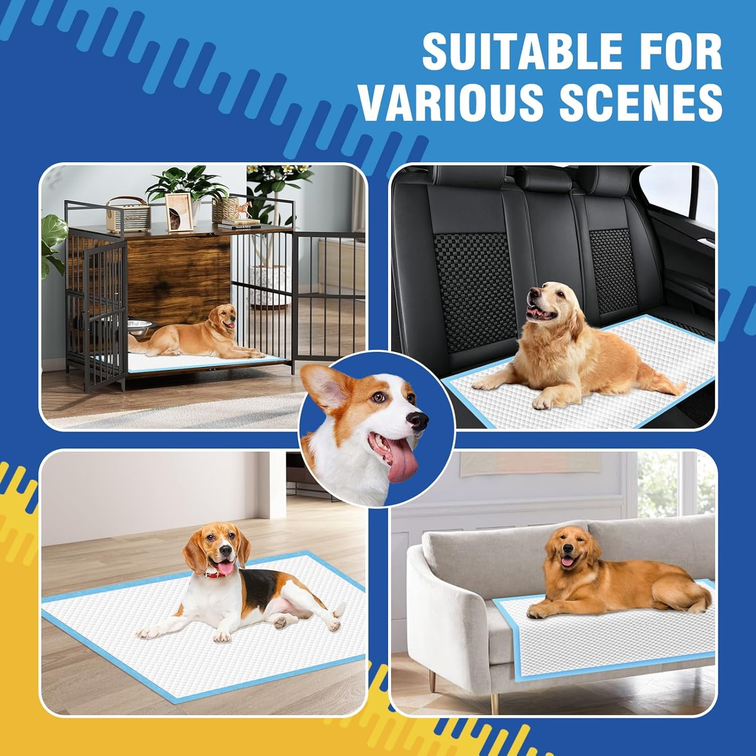 Pee Extra Large Pee Pads for Dogs,Leak-Proof & Super Absorbent Dog Pee, Thicken Disposable Potty Pads Puppy Training for Cats Rabbits,31"x47" 40 Count