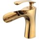thumbnail image 1 of Grifo de lavabo de baño de lujo, grifos de cascada monomando, acabado en oro pulido, para baño con 1 orificio, 1 of 5
