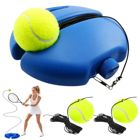 Tennis Trainer Rebounder Base, Tennis Practice Rebounder for Solo Training, Tennis Trainer with 2 Ball Attachments, Multifunction Rebound Trainer, Pickleball Machine for Backyard Court Practice