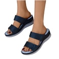 thumbnail image 3 of LEEYNEER Women Sandals Clearance 2023! Women‘s Platform Wedge Sandals with Arch Support New Thick Soled Round Toe Slope Heel Sandals For Hollow Casual Sandals Summer Athletic Outdoor Beac, 3 of 4
