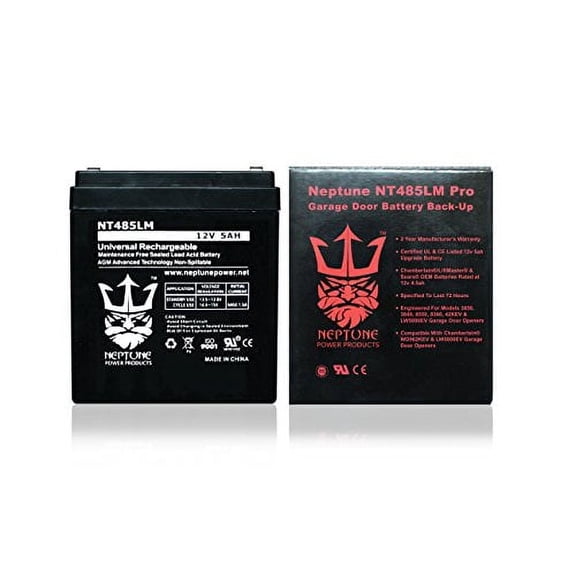 LiftMaster/Chamberlain 485LM Replacement Neptune 12v 5ah Garage Door Battery