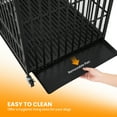 thumbnail image 4 of 49 Inch Heavy Duty 3-Door Dog Crate with Wheels, Escape-Proof Metal Kennel for Large Dogs, Removable Tray, Black, 4 of 8