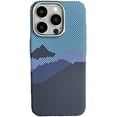 thumbnail image 6 of Designed for iPhone Case,Matte Pixel Style Landscape Painting Pattern Shockproof Protective Cover Phone Case (iPhone 15,Red), 6 of 6