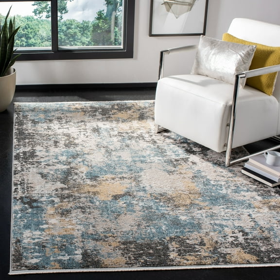 SAFAVIEH Shivan Aindreas Abstract Area Rug, Grey/Blue, 5'3" x 7'6"