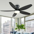 thumbnail image 4 of 36" Black Low Profile Ceiling Fan with Lights, Remote/APP Control, DC Reversible Motor, LED Dimmable Light, Flush Mount Ceiling Fan for Bedroom, Living Room, Indoor/Outdoor Patio Use, 4 of 13