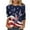 Dark Blue#4th of july shirts women 3/4 sleeve tops, variant on Moxiu Women Christmas Shirts 3/4 Length Sleeve Womens Xmas Tops Crewneck Snowflake Reindeer Christmas Tree Print T-Shirt Tunic Top Red,S
