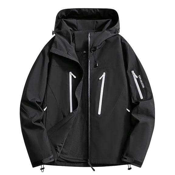 XUNKUSGA Fall Jackets For Women 2025 Solid Color Adjustable Cuffs Long Sleeve Hooded Lightweight Jacket Waterproof Windproof Cargo Windbreaker Jacket with Multi Slant Pockets