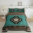 thumbnail image 2 of jejeloiu Rustic Western Aztec Bedding Comforter Set,Retro Bohemian Geometric Twin Comforter Sets,Cyan Brown Bedding Set For Men Women,Home Decor Reversible,2-Piece, 2 of 8