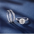 thumbnail image 5 of SFTING 4CT Vintage Wedding Ring Guard Enhancers Engagement Rings Set for Women Round Cut 925 Sterling Silver Size 8, 5 of 7