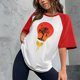 thumbnail image 2 of Tops con estampado de sol de playa de manga corta de ocio con cuello redondo de verano para mujer OAVQHLG3B Store lin121212, 2 of 5