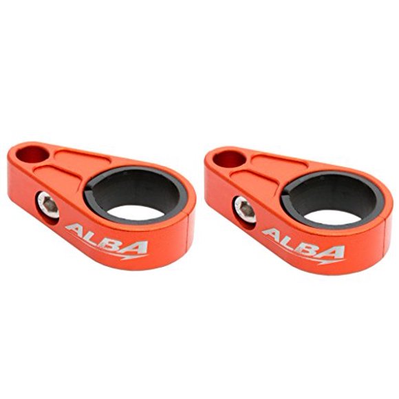 ATV Billet Brake Line Clamps for Aftermarket Brakelines Orange by Alba Racing (Pair-Set of 2) Compatible with Yamaha YFZ 450, YFZ 450R, Raptor 700, 660, 250, 125, Banshee 350