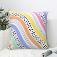 thumbnail image 6 of YFYANG Square Decorative Throw Pillow Case (Without Pillow Insert), Rainbow Colored Abstract Lines Bedroom Sofa Car Cushion Cover, 20"x20", 6 of 9