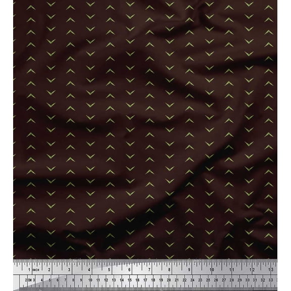 Soimoi Brown Cotton Duck Fabric Geometric Arrow Tribal Print Fabric by Yard 42 Inch Wide