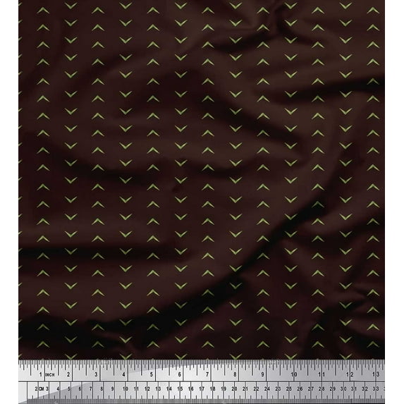 Soimoi Brown Cotton Duck Fabric Geometric Arrow Tribal Printed Fabric 1 Yard 56 Inch Wide