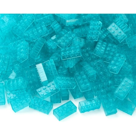 100pcs 2x4 Bricks Trans-Light Blue Pieces Parts Building kit Creative Play Set Blocks Basic Toy Accessories Compatible with 3001 Major Brands