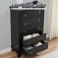 thumbnail image 5 of Litake Dresser for Bedroom, Vintage Dresser with 5 Drawers, Chest Drawers with Metal Handles and Steel Frame, Wood Organizer Storage for Living Room, Entryway, Kid's Room, 5 of 8
