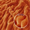 thumbnail image 5 of Exclusivo Mezcla Queen Size Flannel Fleece Blanket, Super Soft 3D Striped Jacquard Blanket for Bed, Lightweight Fuzzy Cozy Blankets, Burnt Orange, 90"x90", 5 of 7