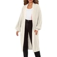 thumbnail image 2 of Long Cardigan Sweaters for Women Long Sleeve Oversized Open Front Knit Coatigan Sweater Coats with Pockets, 2 of 7