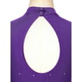 thumbnail image 5 of Alvivi Womens Sleeveless Lyrical Dance Costume Rhinestone Mesh Split Mock Neck Ballet Leotard Dresses Purple M, 5 of 7
