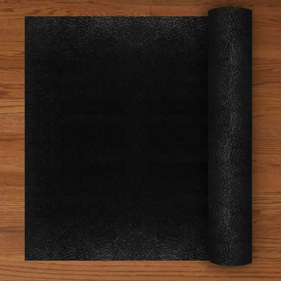 Resilia - Deluxe Black Vinyl, Plastic Floor Runner/Protector for Hard Floors - Skid-Resistant, Textured Pattern, Extra Wide (48 Inches Wide x 25 Feet Long)