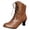 Brown, variant on Leather Ankle Boot for Women Zipper Up Granny Boots Lace Up Kitten Heel Short Booties for Ladies Work Party Vacation Black Size 7