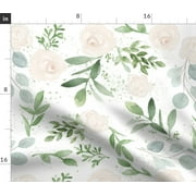 Soft Pink Floral Modern Fabric Printed by Spoonflower BTY