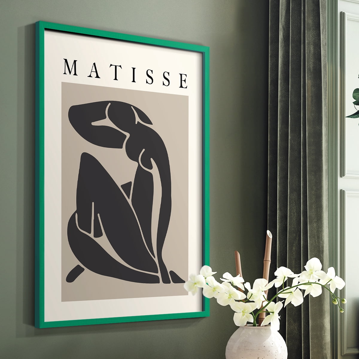 Matisse CCCLXXX in Green Solid Wood 16 x 20 Framed Print