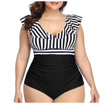 Leey-World Plus Size Tummy Control Halter One-Piece Swimsuit Grey,2XL