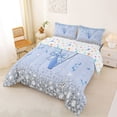 thumbnail image 2 of Erosebridal Blue Sparkle Sequins Print Full Size Comforter Sets for Girls, Monogrammed V Bedding Sets, Colorful Stars Reversible 3 Pieces, 1 Comforter and 2 Pillowcases, 2 of 6
