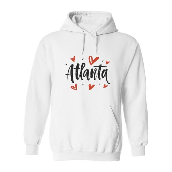 Atlanta With Brush Style Hearts Hoodie Women -Image by Shutterstock, Female Medium