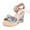 Blue, variant on Fesfesfes Women's Wedge Sandals Fashion Women Solid Summer Ladies Bandage Sandals Slope Heel Casual Beach Shoes 8(40)
