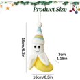 thumbnail image 3 of 1 Pc Christmas Plush Banana Ornament, Cute Stuffed Fruit Hanging Decoration with Knitted Hat, Soft Fabric Cartoon Banana Charm for Xmas Tree Holiday Home Party Winter Decor Festive Gift, 3 of 3