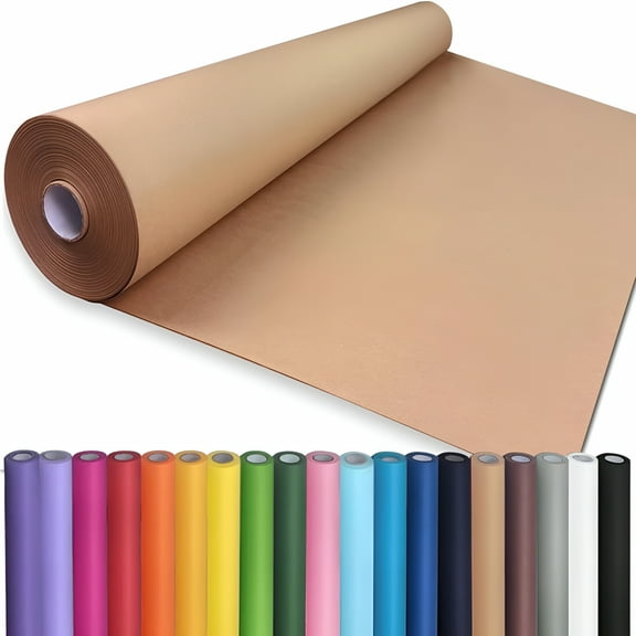 CCOCC Kraft Paper Roll for Gift Wrapping,Brown Wrapping Paper 15"x 456"(38') for Bulletin Board Arts & Crafts,Kraft Wrapping Paper for Moving Boxes Supplies,Craft Paper Roll 70GSM 50LB