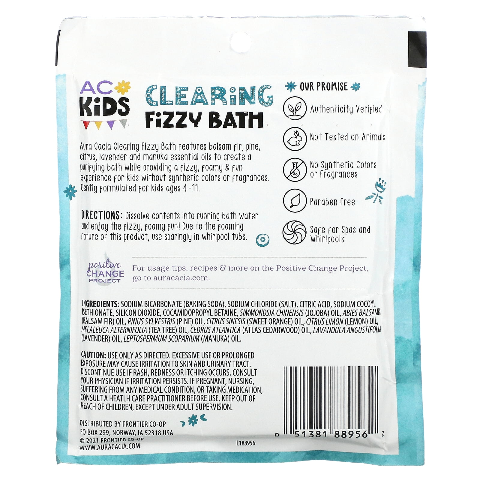 Aura Cacia, Kids, Clearing Fizzy Bath, 2.5 oz (70.9 g) (1 Pack) Pack Of 6