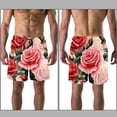 thumbnail image 3 of luoweisi Men's Beach Shorts Quick Dry Swim Trunks with Mesh Lining Roses L, 3 of 5