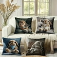 thumbnail image 7 of Uutvery Cute Rabbits Print Pillowcase, 18x18 Inch Adorable Bunny Design on Soft Fabric, Charming Decorative Cushion Cover for Sofa Bedroom, Perfect Easter and Spring Season Gift, 7 of 7