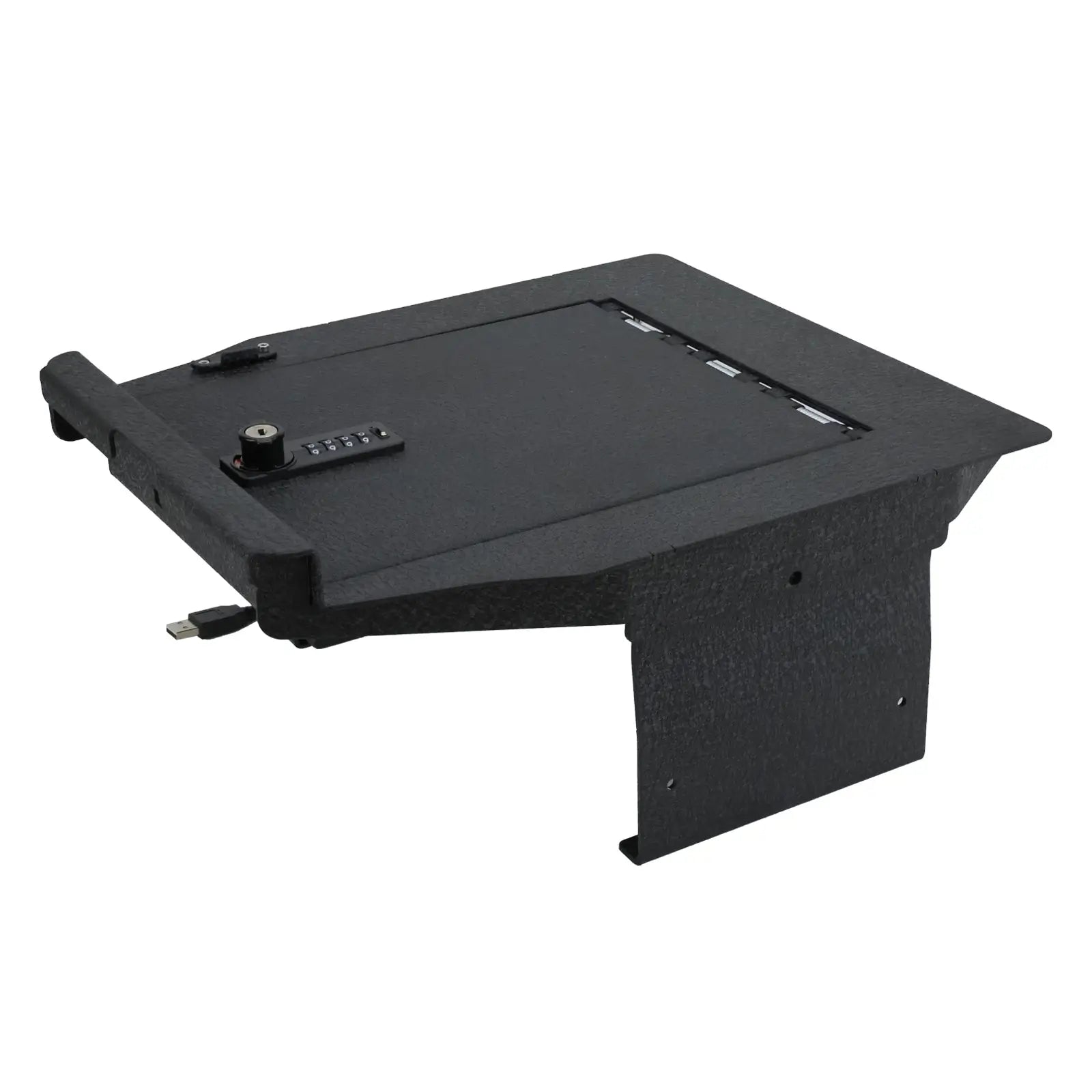 Center Console Gun Safe Vault - WASAI Premium In-vehicle Console Lock Box Compatible with Ford F-150/Ford Raptor 2021-2023, with Heavy Gauge Cold Rolled Plate Steel, 4 Digit Combination Lock with Key