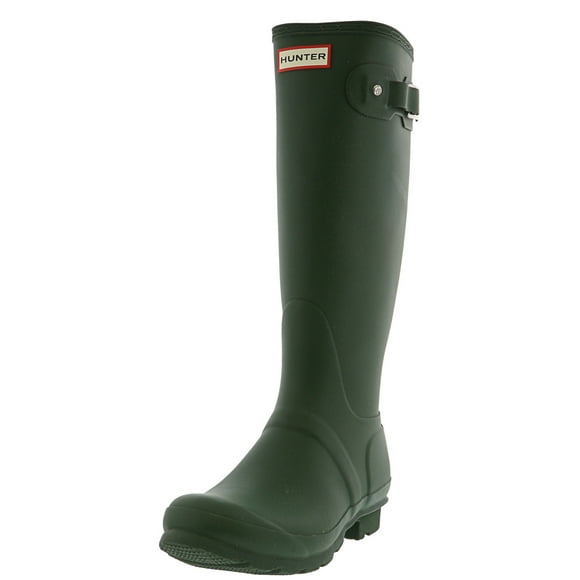 Hunter Original Tall Rain Boot, Natural Rubber, Sherpa Lining, Non Slip Tread - 10M - Hunter Green