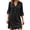 Black, variant on Dresses for Women Casual Roll-Up 3/4 Sleeve Button Down Mini Tunic Dress V Neck Loose Fit Dress for Everyday Wear (White,XL)