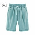 thumbnail image 1 of Short Pants Elastic Waistband Loose Shorts Woman Summer Outfits, Light Green, 8XL, 1 of 6