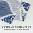 thumbnail image 6 of Navy Blue Shower Curtain Set, Boho Shower Curtain, Royal Blue Abstract Shower Curtain for Bathroom Decor, Bohemian Moroccan Geometric Cloth Shower Curtain, 72 x 72, 6 of 6