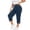 Navy, variant on Jalioing Plus Size Capris for Women Elastic Waist Drawstring Crop Joggers Fashion Casual Side Slit Capri Pants with Pocket