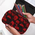 thumbnail image 6 of Kdxio Red Skulls for Double Compartment Pen Case Oxford Organizer with Zipper Pockets for Students Artists, 6 of 7