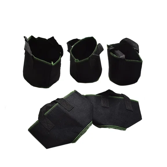 PURELY- Planting Growing Bags Fabric Pot Nursery Soil For Garden Plant 5Gallon 5Pack Bag