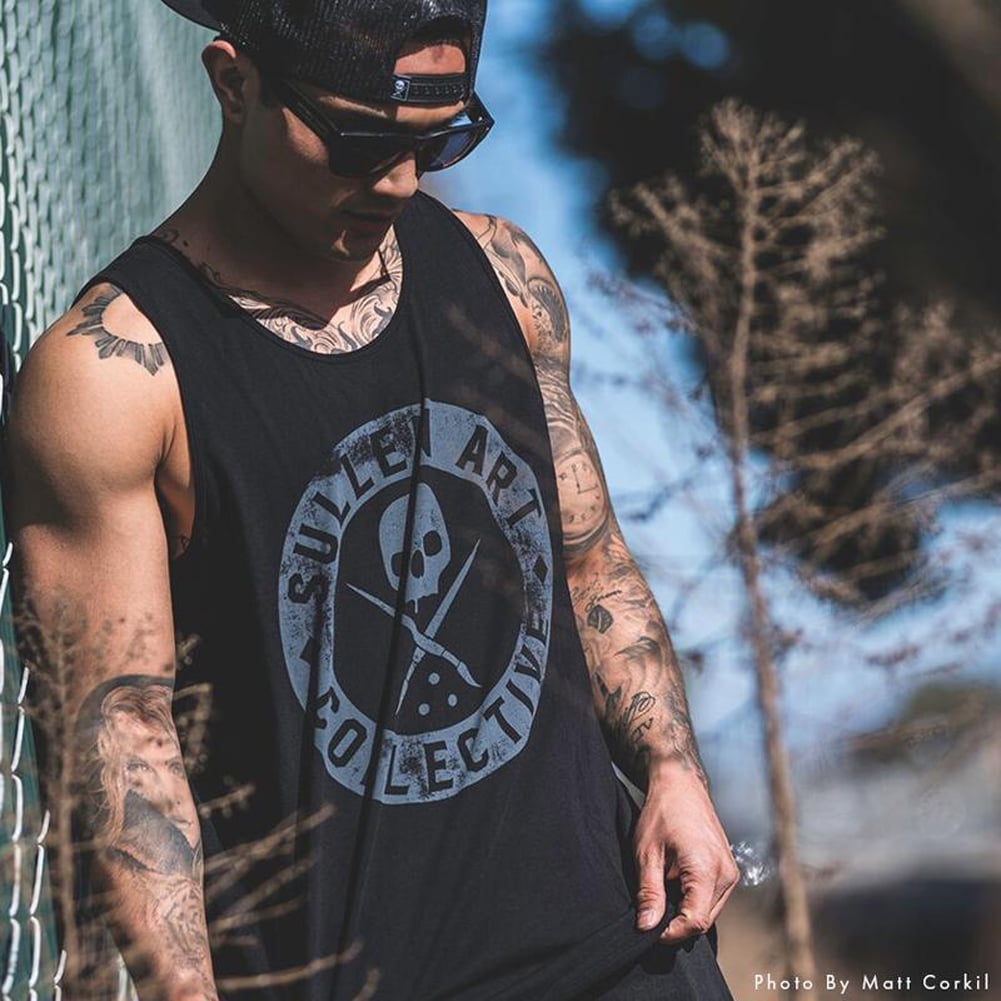 Sullen Mens Badge of Honor Tank Top Shirt Black