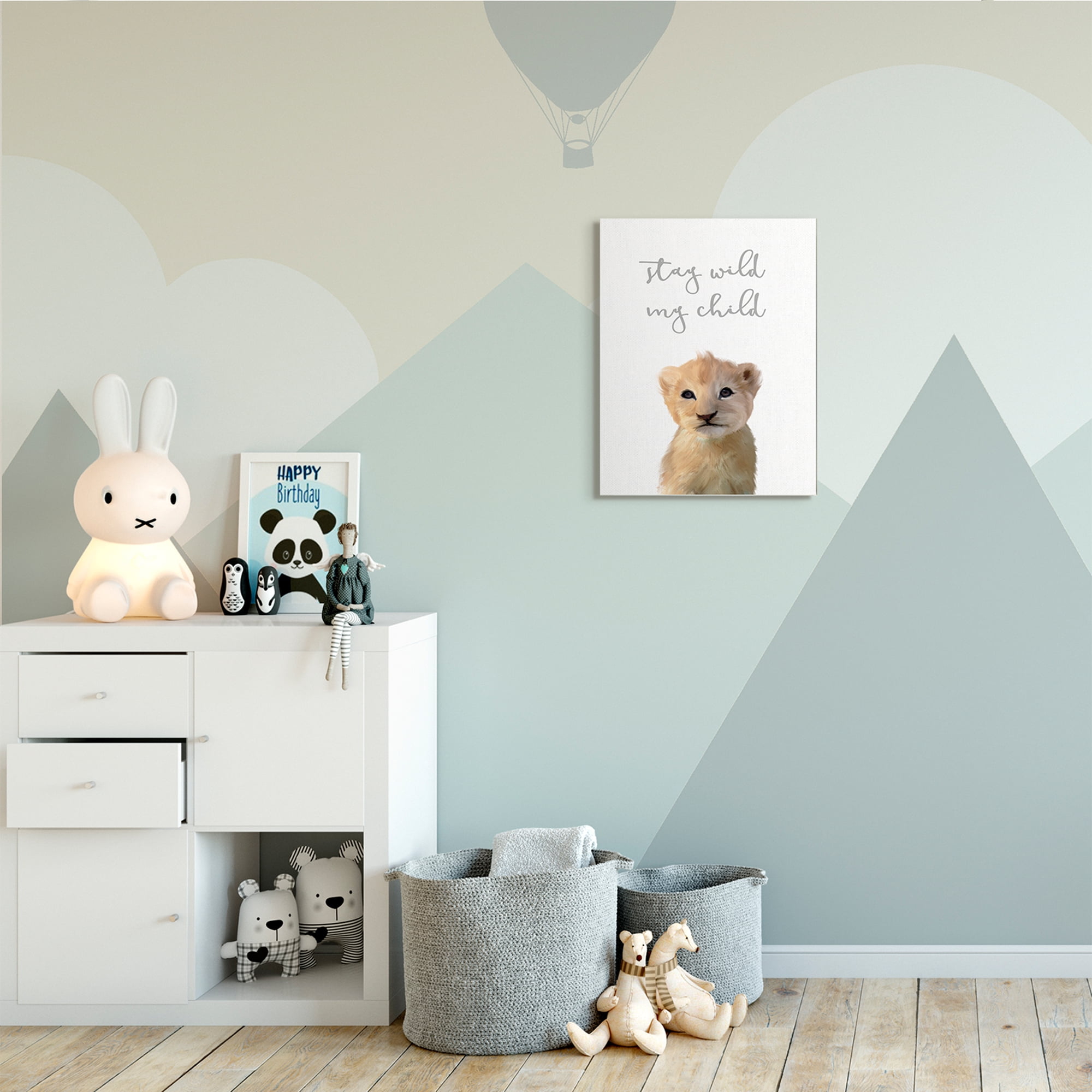 Stupell Industries Stay Wild Phrase Friendly Safari Lion Cub,16 x 20,Designed by Leah Straatsma