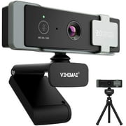 1080P Full HD Webcam with Microphone & Mute Button & Privacy Cover & Tripod Stand, USB Streaming Webcam for PC Desktop