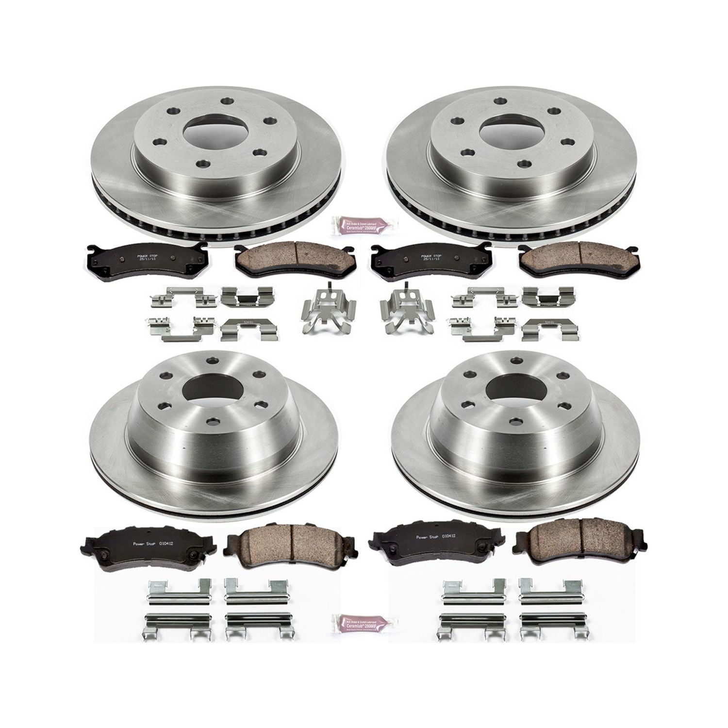 Power Stop Front and Rear Stock Replacement Brake Pad and Rotor Kit KOE2010